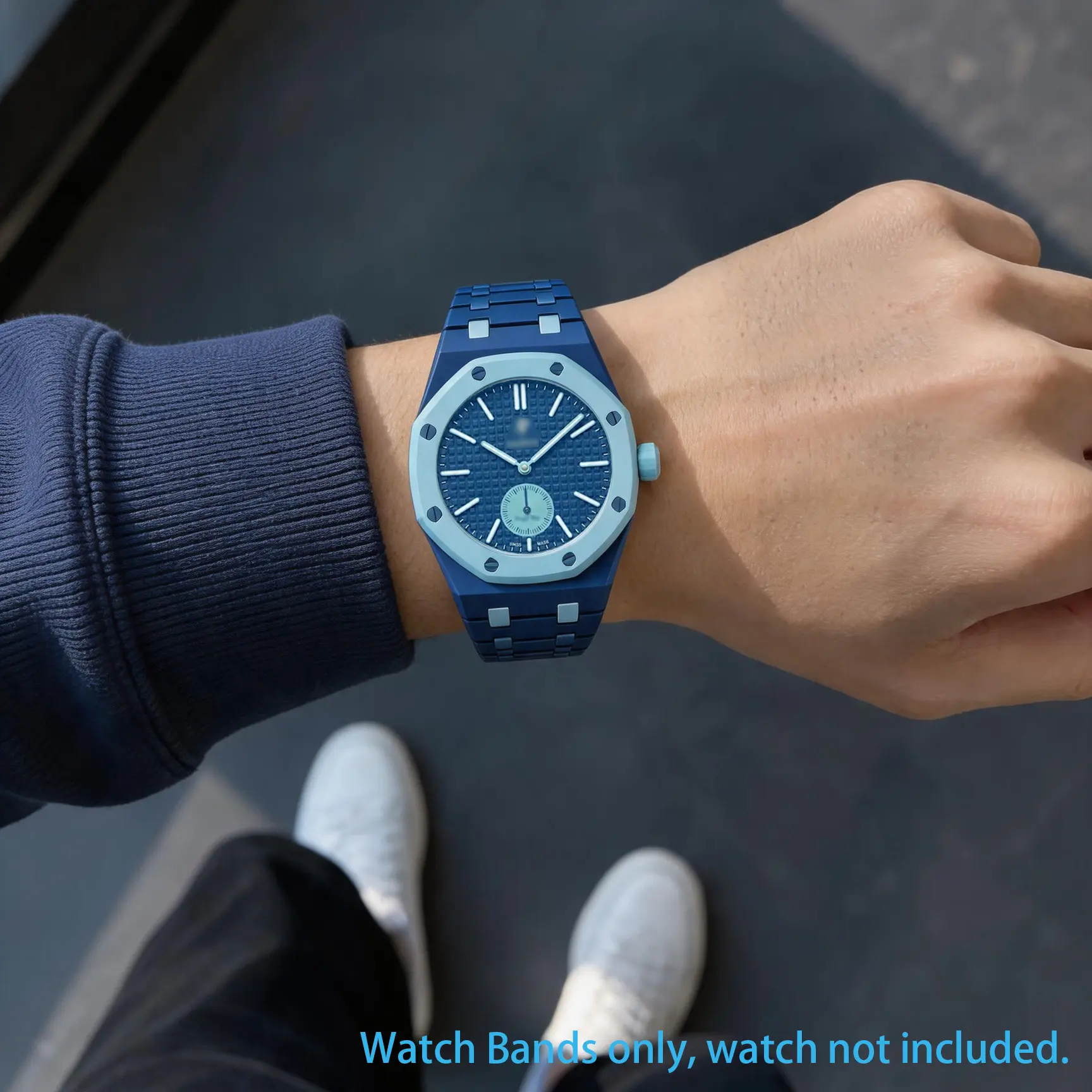 Royal Pop bioceramic case shell and silicone strap detail
